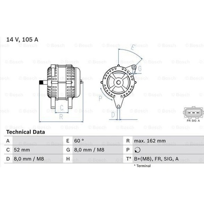 Alternátor BOSCH 0 986 081 090