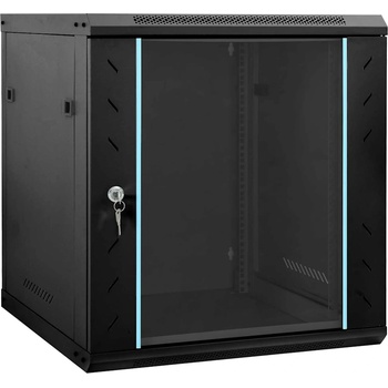vidaXL Мрежов кабинет със съхранение Черно 60 x 45 x 65 см Стомана (42017641)