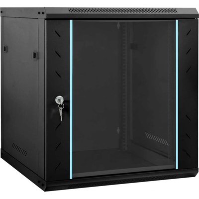 vidaXL Мрежов кабинет със съхранение Черно 60 x 45 x 65 см Стомана (42017641)
