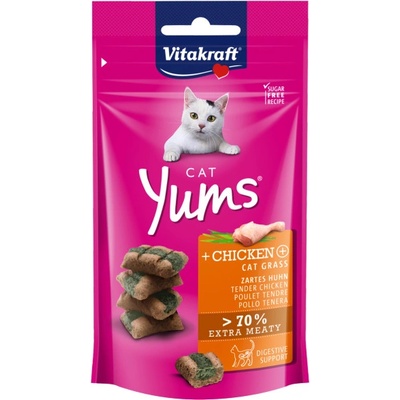 Vitakraft Cat Yums kuře & kočičí tráva polštářky 40 g