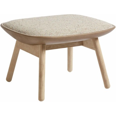 HAY Ottoman Uchiwa, lacquered solid oak, Bolgheri LGG60/Sense Nougat