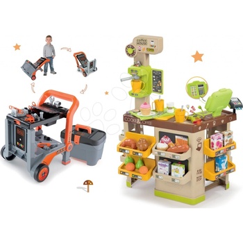 Smoby set kavárna s Espresso kávovarem a pracovní dílna Black&Decker Devil Workmate 350214-15