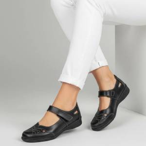  Обувки естествена кожа W186093 Black