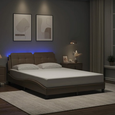 vidaXL 11461.3214107 Rám postele s LED bez matrace Zadar cappuccino