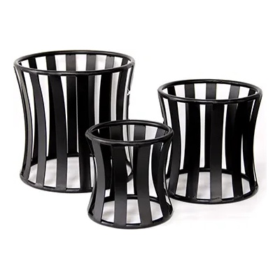 Horecano К-кт стойки за маса 3бр КРЪГ ЧЕРНИ( 12.75 x13cm, 16.5 x 16.75cm, 20 x 20.5cm)(SG-79666(A, B, C) (0184168)