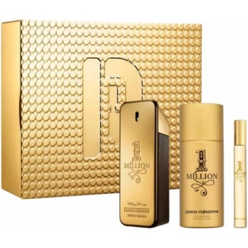 Paco Rabanne 1 Million Подаръчен комплект за мъже Размер EDT 100 ml + 150 ml дезодорант спрей + EDT 10 ml