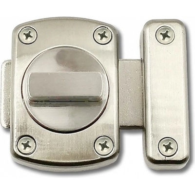 Zástrč lázeňská 40 x 55mm Ni-broušený (Zástrč dveřní zamykací petlice na dveře vrata závory)