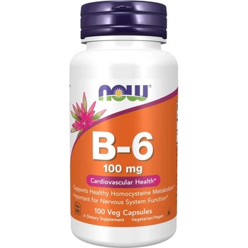 NOW Vitamin B-6, 100 mg, 100 капсули, Now