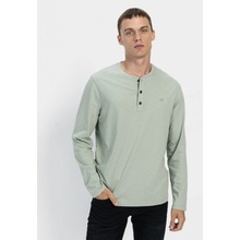 Camel Active tričko HENLEY 1/1 ARM SEA GRASS