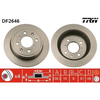Brzdový kotúč (cena za 1ks) TRW DF2646