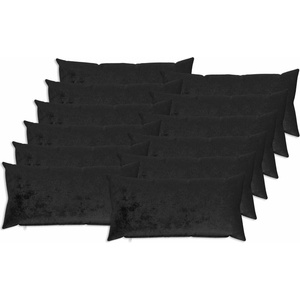 vidaXL Калъфка за възглавница 12 pcs HEERLEN Черно 40 x 80 cm Фланела (910182)
