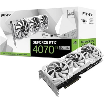 PNY GeForce RTX 4070 Ti SUPER VERTO Triple Fan OC WHITE 16GB (VCG4070TS16TFWXPB1-O)