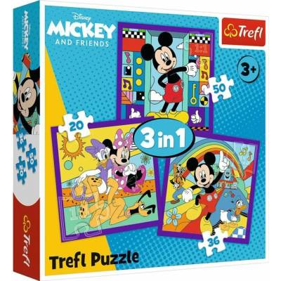 TREFL Mickey Mouse a priatelia Veselá partia 3v1 20 36 50 dielov