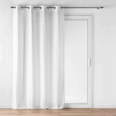 Douceur d`Interieur Interiérový design Bílá záclona s očky a efektem lnu, LUOLINE, 140 x 240 cm