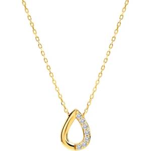 SAVICKI Колие с капка, злато 585, бели диаманти, 0.04К, 42 см