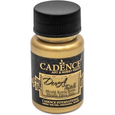 Metalická Cadence Barva na textil Dora Textile bílé zlato / 50 ml
