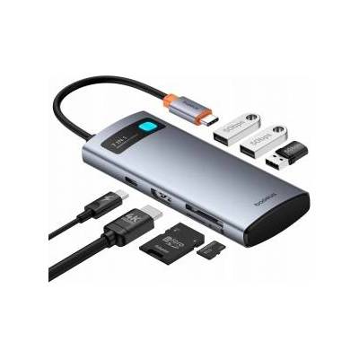 Baseus Hub USB-C Baseus Metal Gleam 7w1 HDMI 4K 60Hz / 3x USB 3.0 / USB-C PD / SD / microSD - gray