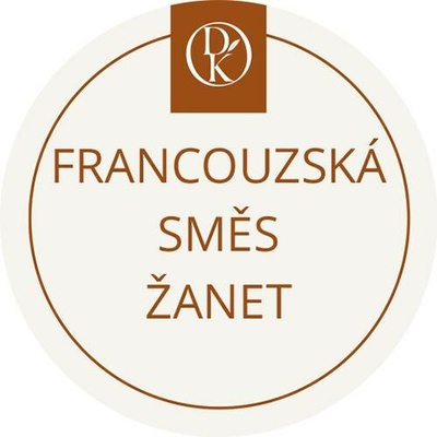Davídkovo koření Etiketa Francouzská směs Žanet béžová průměr 4,5 cm 1 ks