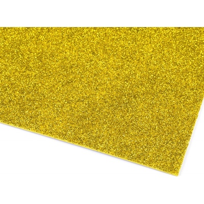 Samolepicí pěnová guma Moosgummi s glitry 20x30 cm - 2 ks Barva: světle zlatá – Zboží Dáma