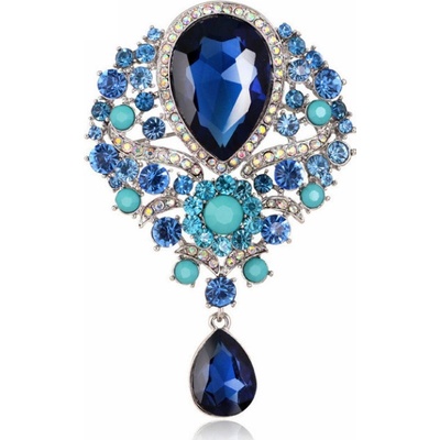 Amparo Miranda Miranda Brošňa Crystal Water Drop 4B9225 Blue