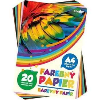Složky barevných papírů A4 20 listů 80g