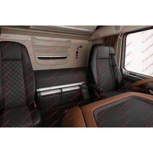  Комплект 1+1 тапицерия от еко кожа за daf xf 106 2015-2021 - черно