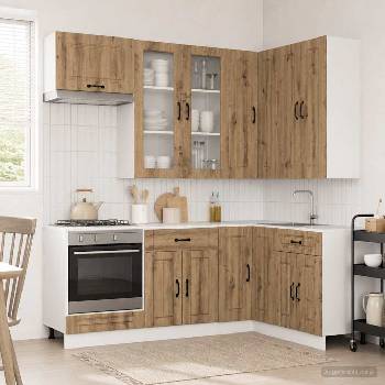 vidaXL Кухненски единица KALMAR 8 pcs Дъб артизан Инженерна дървесина (3438466)
