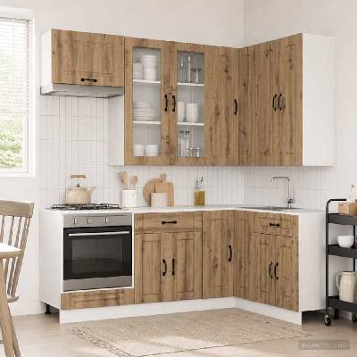 vidaXL Кухненски единица KALMAR 8 pcs Дъб артизан Инженерна дървесина (3438466)