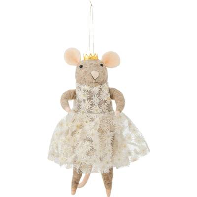 Bloomingville Plstěná vánoční ozdoba Myšky Peo Wool Myška v šatách