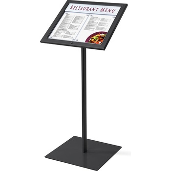 Jansen Display Menuboard s vitrínou 2xA4 v čiernej farbe RAL9005, 505 x 1150 mm