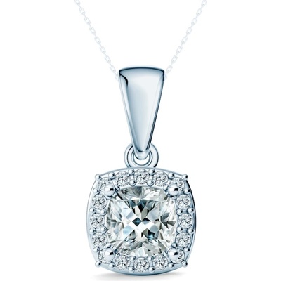 SAVICKI Висулка This is Love: бяло злато, лабораторни диаманти с шлифовка "възглавница