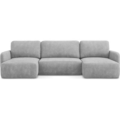 makamii Светлосив шенилов разтегателен ъглов диван с място за съхранение (U форма) Lilo - Makamii (LILO_UF_61_P1_C1)