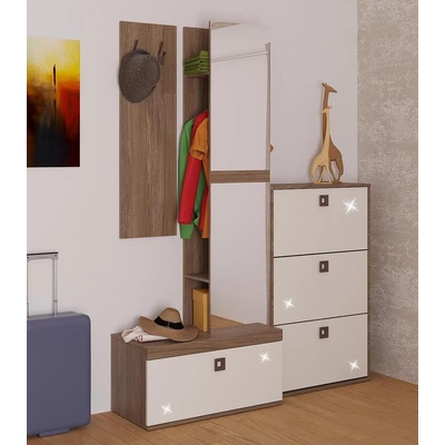 Модулно антре Domino L160 дъб хавана и кашмир супер гланц