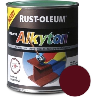 Rust Oleum Alkyton RAL 3005 vínová červená polomat, hladký polomat obsah 0,75l