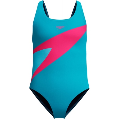 Speedo Детски бански костюм Speedo Kid's Hyperboom Butterfly Back One Piece Swimsuit - Mayan Blue/Margarita Pink - размер 140 (EU) (750-2734-0114)