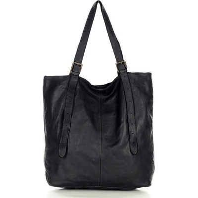 Mazzini Marco kožená shopper kabelka v201a čierna