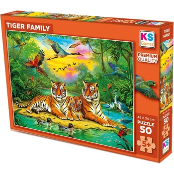 KS Games Пъзел KS Games от 50 части - Семейство тигри (31756)