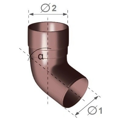 Gutta Okapové koleno 67,5° 90 mm plast