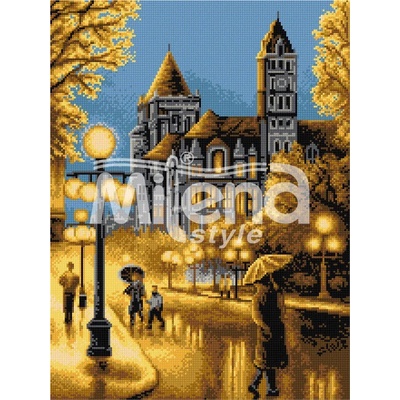 Milena Style Дъждовна вечер - Печатана Aida 14 ct без конци