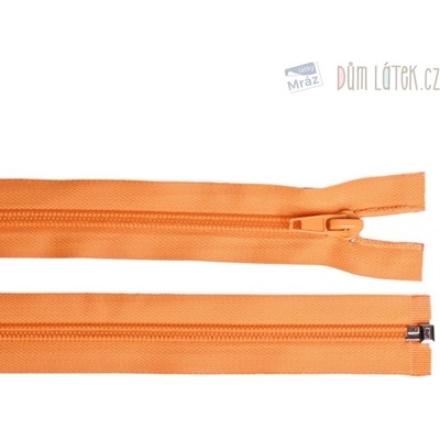 Zips špirálový 6mm deliteľný 50cm oranžový