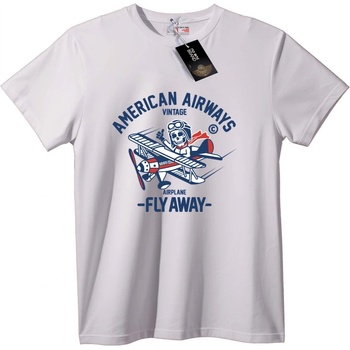 NOONEBRAND Тениска American Airways Винтидж Полет - 2XL, White
