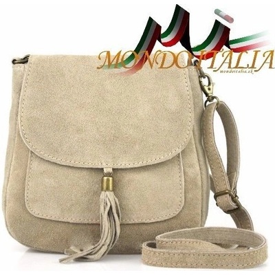Made in Italy kožená kabelka přes rameno 1147 šedohnědá
