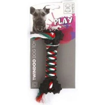 M-PETS Twindoo - Играчка за куче каучуков кокал с въже 15 x 5, 3 x 2, 5 cm, Белгия - 10623717