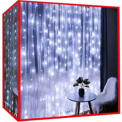 Iso Trade 300LED světelný závěs studená bílá 31V KŚ11333