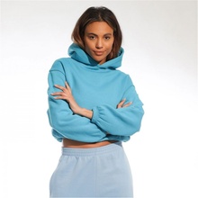 Light and Shade Cropped Hooded Top ladies Teal