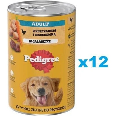 Pedigree Adult s kuřecím masem a mrkví v želé 12 x 1200 g