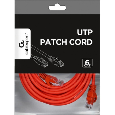 Gembird PP6U-5M/R UTP Cat6 Patch, 5m, červený
