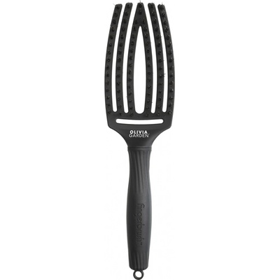 Olivia Garden Finger Brush Black kartáč na vlasy masážní 6-řadý střední – Zboží Dáma