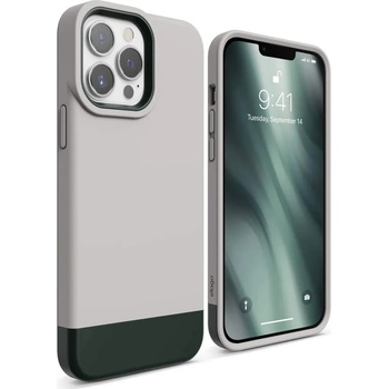elago Glide Case - удароустойчив силиконов (TPU) калъф за iPhone 13 Pro Max (сив-зелен)