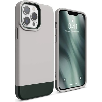 elago Glide Case - удароустойчив силиконов (TPU) калъф за iPhone 13 Pro Max (сив-зелен)